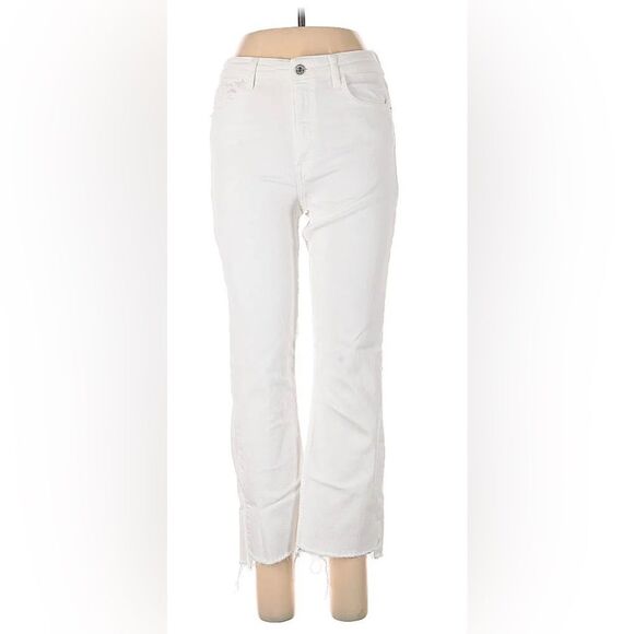 ZW COLLECTION HIGH WAIST CROPPED BOOTCUT JEANS Frayed Hem - Picture 10 of 10